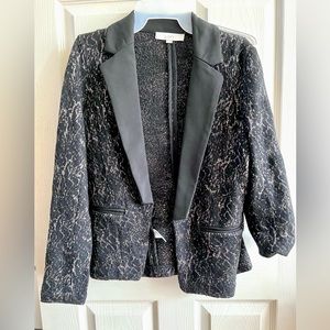 NWOT LOFT gold weave black woman’s blazer size medium